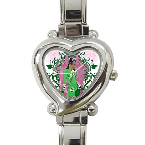 AKA 1908 Heart Italian Charm Watch from ArtsNow.com Front