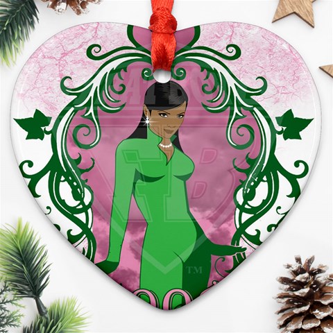 AKA 1908 Heart Ornament (Two Sides) from ArtsNow.com Front