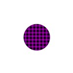 Purple Black Buffalo Plaid 1  Mini Buttons