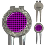 Purple Black Buffalo Plaid 3-in-1 Golf Divots