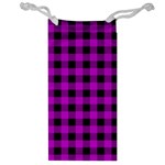 Purple Black Buffalo Plaid Jewelry Bag