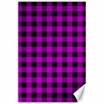 Purple Black Buffalo Plaid Canvas 24  x 36 