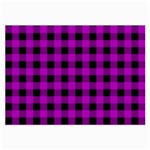 Purple Black Buffalo Plaid Large Glasses Cloth