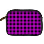 Purple Black Buffalo Plaid Digital Camera Leather Case