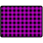 Purple Black Buffalo Plaid Fleece Blanket (Large) 