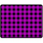 Purple Black Buffalo Plaid Fleece Blanket (Medium) 