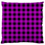 Purple Black Buffalo Plaid Large Cushion Case (Two Sides)