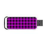 Purple Black Buffalo Plaid Portable USB Flash (One Side)