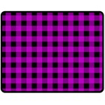 Purple Black Buffalo Plaid Double Sided Fleece Blanket (Medium) 