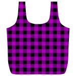 Purple Black Buffalo Plaid Full Print Recycle Bag (XL)