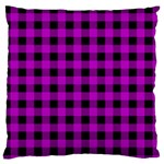 Purple Black Buffalo Plaid Large Flano Cushion Case (One Side)