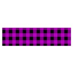 Purple Black Buffalo Plaid Satin Scarf (Oblong)