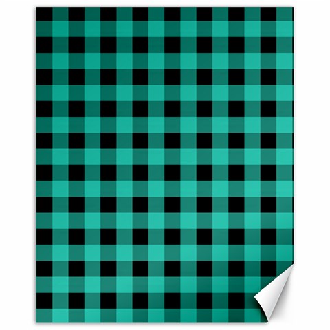 Turquoise Black Buffalo Plaid Canvas 16  x 20  from ArtsNow.com 15.75 x19.29  Canvas - 1