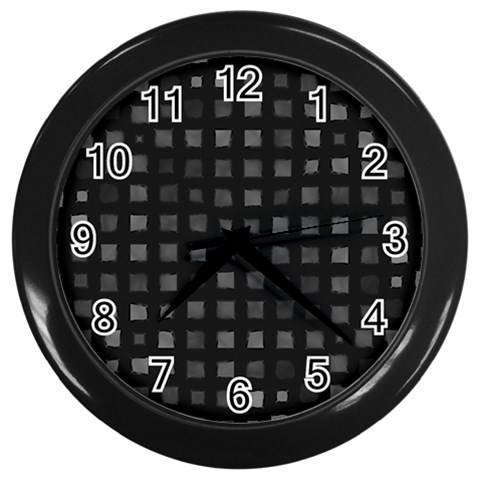 Abstract Black Checkered Pattern Wall Clock (Black) from ArtsNow.com Front