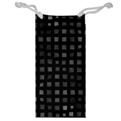 Abstract Black Checkered Pattern Jewelry Bag from ArtsNow.com Front