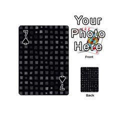 Abstract Black Checkered Pattern Playing Cards 54 Designs (Mini) from ArtsNow.com Front - Spade7