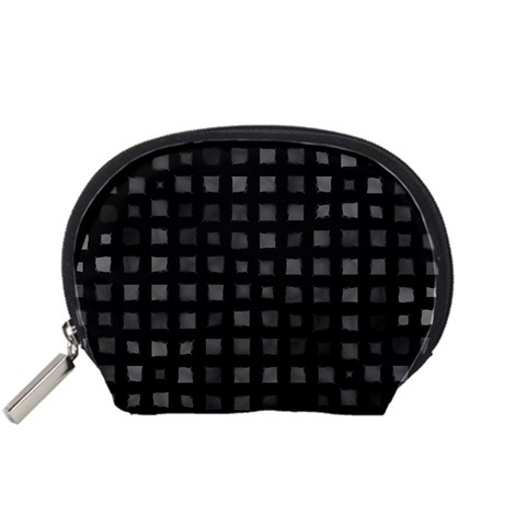 Abstract Black Checkered Pattern Accessory Pouch (Small) from ArtsNow.com Front