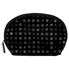 Abstract Black Checkered Pattern Accessory Pouch (Large) from ArtsNow.com Front