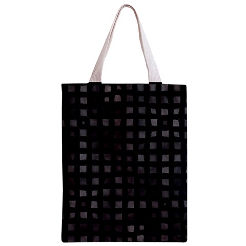 Abstract Black Checkered Pattern Zipper Classic Tote Bag from ArtsNow.com Front