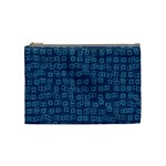 Blue Abstract Checks Pattern Cosmetic Bag (Medium)