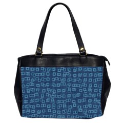 Blue Abstract Checks Pattern Oversize Office Handbag (2 Sides) from ArtsNow.com Front