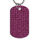 Plum Abstract Checks Pattern Dog Tag (One Side)