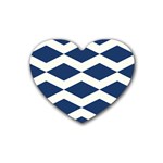 Diamonds Blue Rubber Coaster (Heart) 
