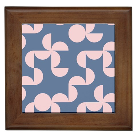 Pink And Blue Shapes Framed Tile from ArtsNow.com Front