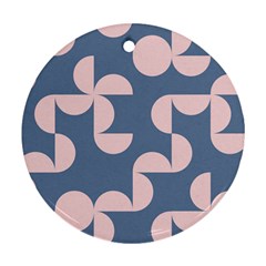 Pink And Blue Shapes Round Ornament (Two Sides) from ArtsNow.com Front