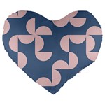 Pink And Blue Shapes Large 19  Premium Heart Shape Cushions
