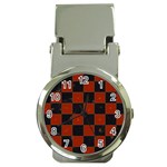 Red and Black Checkered Grunge  Money Clip Watches