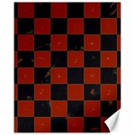 Red and Black Checkered Grunge  Canvas 16  x 20 