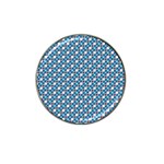 Country Blue Checks Pattern Hat Clip Ball Marker (10 pack)