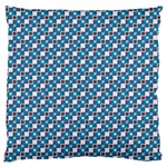 Country Blue Checks Pattern Large Flano Cushion Case (One Side)