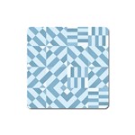 Truchet Tiles Blue White Square Magnet
