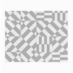 Truchet Tiles Grey White Pattern Small Glasses Cloth