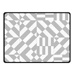 Truchet Tiles Grey White Pattern Double Sided Fleece Blanket (Small) 