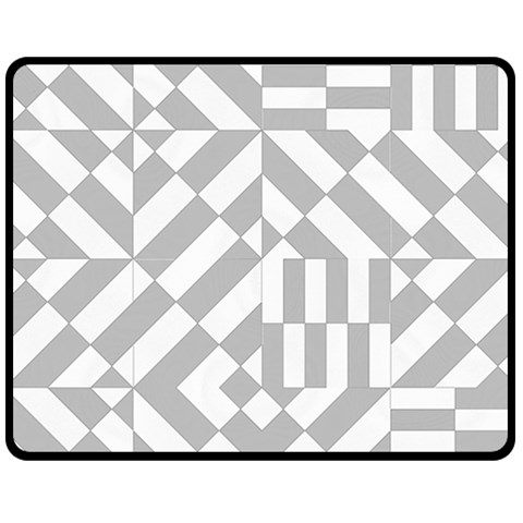 Truchet Tiles Grey White Pattern Double Sided Fleece Blanket (Medium)  from ArtsNow.com 58.8 x47.4  Blanket Front