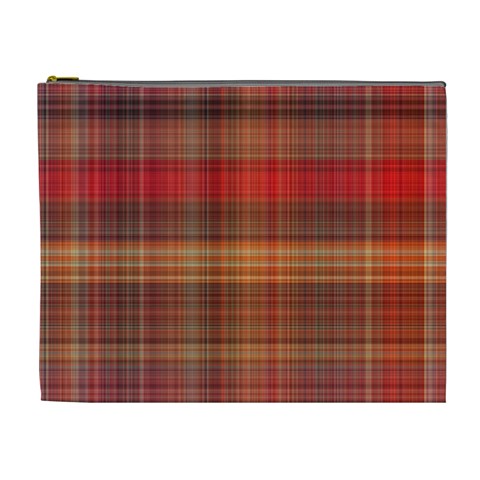 Madras Plaid Fall Colors Cosmetic Bag (XL) from ArtsNow.com Front