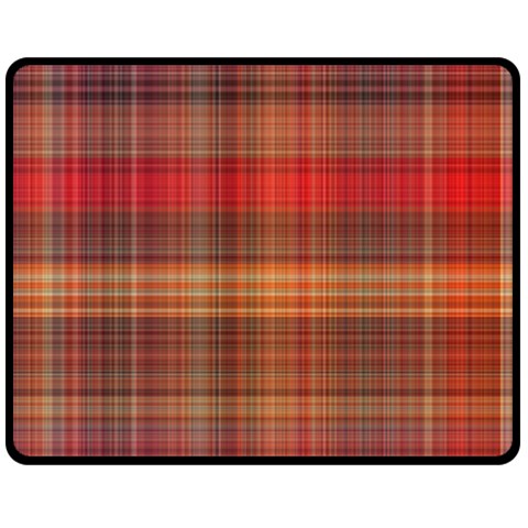 Madras Plaid Fall Colors Fleece Blanket (Medium)  from ArtsNow.com 60 x50  Blanket Front