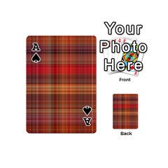 Ace Madras Plaid Fall Colors Playing Cards 54 Designs (Mini) from ArtsNow.com Front - SpadeA