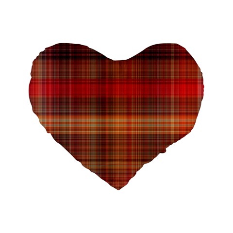 Madras Plaid Fall Colors Standard 16  Premium Heart Shape Cushions from ArtsNow.com Front