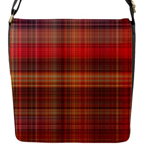 Madras Plaid Fall Colors Flap Closure Messenger Bag (S) from ArtsNow.com Front