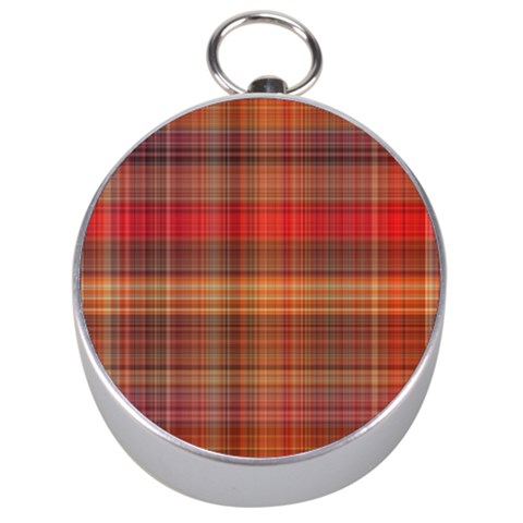 Madras Plaid Fall Colors Silver Compasses from ArtsNow.com Front