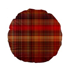 Madras Plaid Fall Colors Standard 15  Premium Flano Round Cushions from ArtsNow.com Back