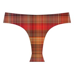 Madras Plaid Fall Colors Cross Back Hipster Bikini Set from ArtsNow.com Front Under