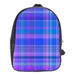 Madras Plaid Blue Purple School Bag (Large)
