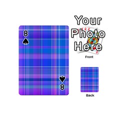 Madras Plaid Blue Purple Playing Cards 54 Designs (Mini) from ArtsNow.com Front - Spade8