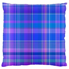 Madras Plaid Blue Purple Large Cushion Case (Two Sides) from ArtsNow.com Back