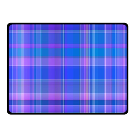 Madras Plaid Blue Purple Double Sided Fleece Blanket (Small)  from ArtsNow.com 45 x34  Blanket Front